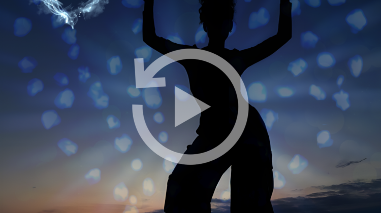 Replay feat. Pi.A single cover with a silhouette of a woman and a replay symbol